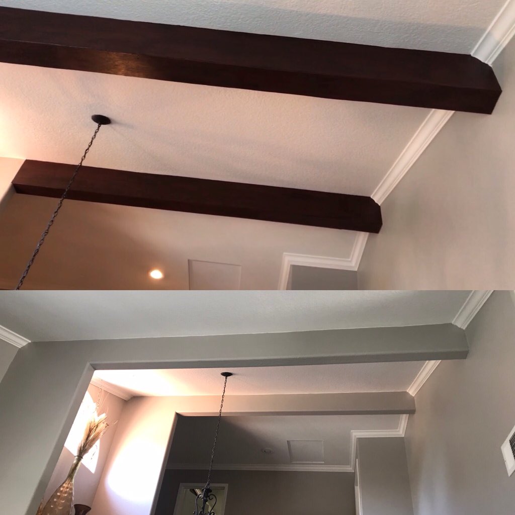 NEffective's tweet image. Custom Wood Beam 
We transformed these sheetrock beams into looking like Real Beautiful Wood Beams,to really take this room to the next level.Smart N Effective Painting 
Insured and Bonded
Contact 
Joe Navarro
Phone 
(817)714-0207
smartneffectivepainting@yahoo.com