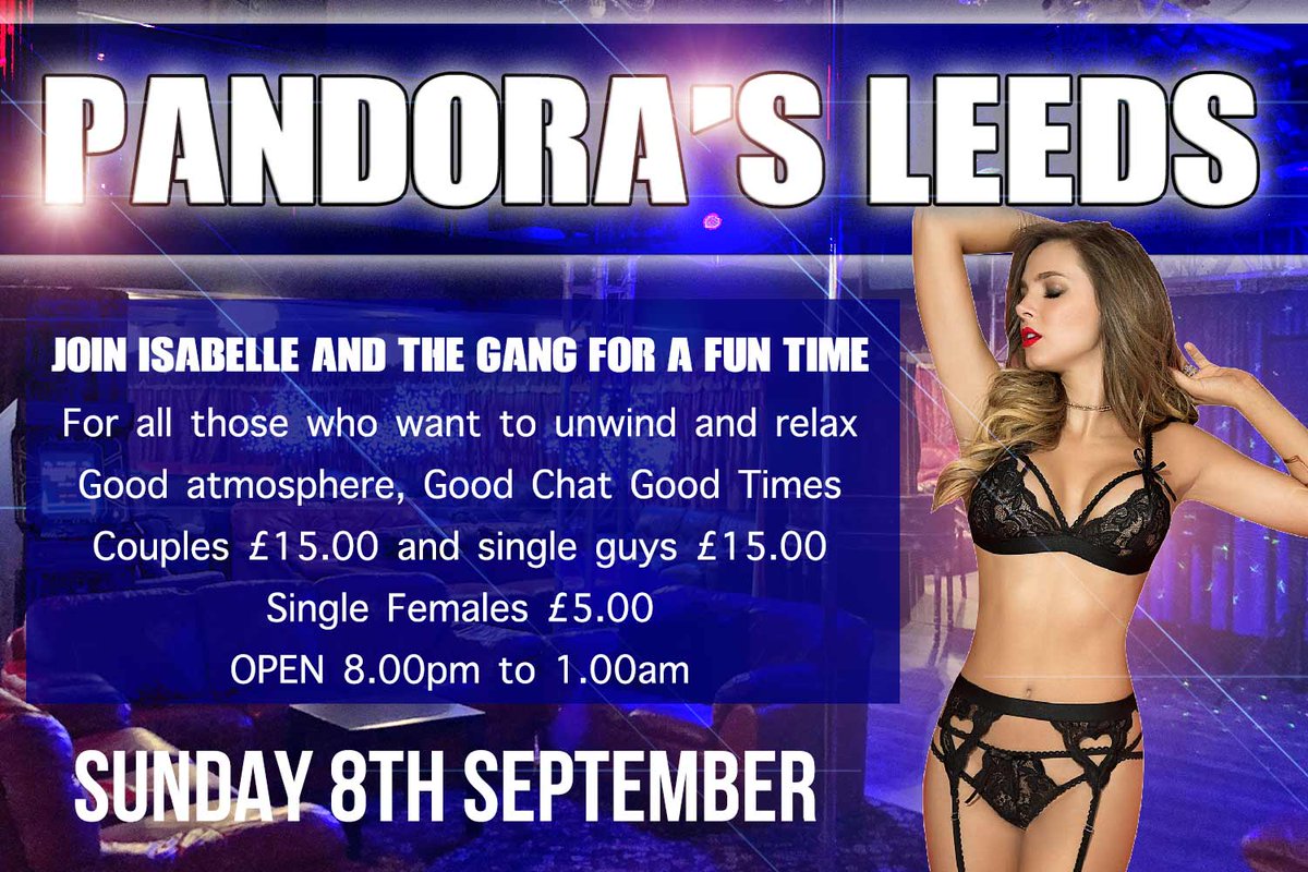 PineappNetwork's tweet photo. Pandora Swingers Club
8th September
JOIN ISABELLE AND THE GANG FOR A FUN TIME
For all those who want to unwind and relax
Good atmosphere, Good Chat Good Times
Couples £15.00 and single guys £15.00
Single Females £5.00
OPEN 8.00pm to 1.00am
https://t.co/W0tcrziwc5
@PandoraSwingers https://t.co/0bK5evWsZ0