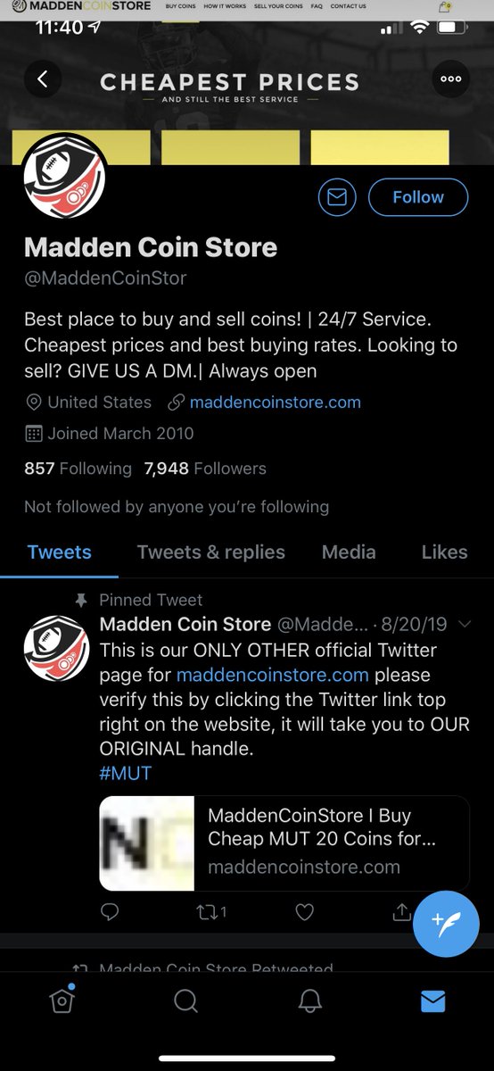 MediaPromotes's tweet image. Don’t buy any coins from @MaddenCoinStor they just scammed @Sge_Kel put the word out now!!! @2kscampolice