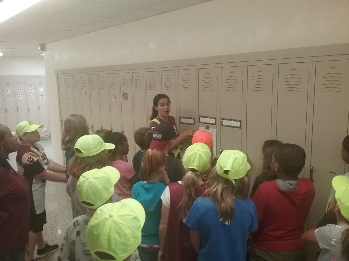 Mrs. Delorenzo training our newest group of Safety Patrol students.