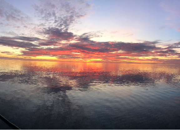 USGSCoastChange's tweet photo. #CapeCodBay2019 On the teams' last full day in #CapeCodBay, they were treated to a #beautiful #sunrise. These photos were taken on the back deck looking into the processing van and from the wheel house of the #boat at about 5:45am 🌅🌞 #USGS #CapeCod #seafloormapping #ocean https://t.co/tf9togXShD