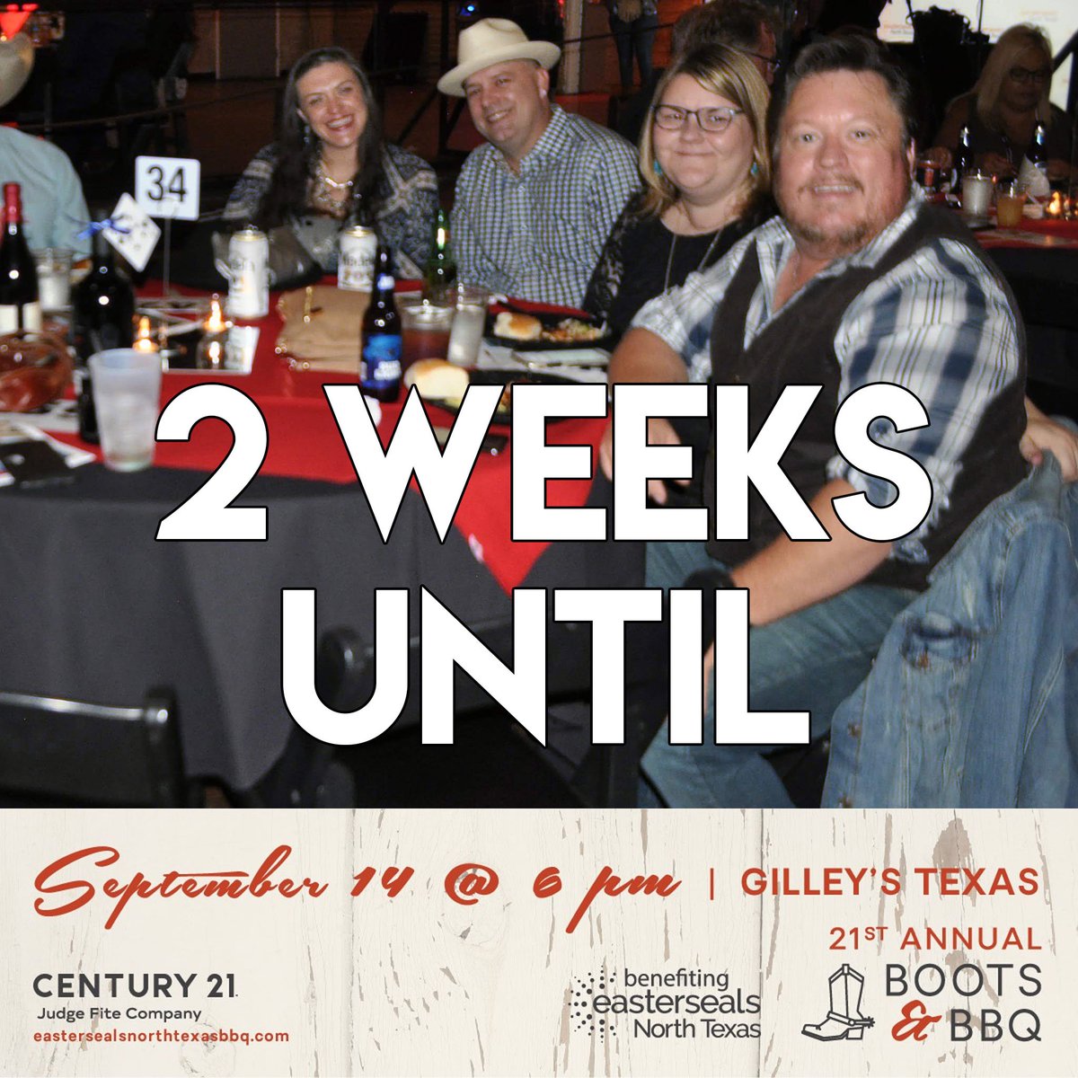2 WEEKS until our 21st Annual Boots, BBQ &amp; Casino night! This year, we are having a Casino Corner for the first time ever! All of the proceeds will go to benefit Easterseals North Texas.

Click Here for Tickets: e.givesmart.com/events/dHS/