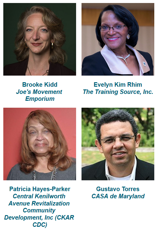 communityfndn's tweet photo. @VeronicaJeon Our 2019 Civic Leadership Awards Nonprofit Leader of the Year nominees include:
Brooke Kidd @joesmovement
Evelyn Kim Rhim, The Training Source, Inc.
Patricia Hayes-Parker @CKARCDC
Gustavo Torres @CASAforall
Learn who wins at the Civic Leadership Awards on Oct. 24! #PGCLeads https://t.co/oNaIbxsLfp