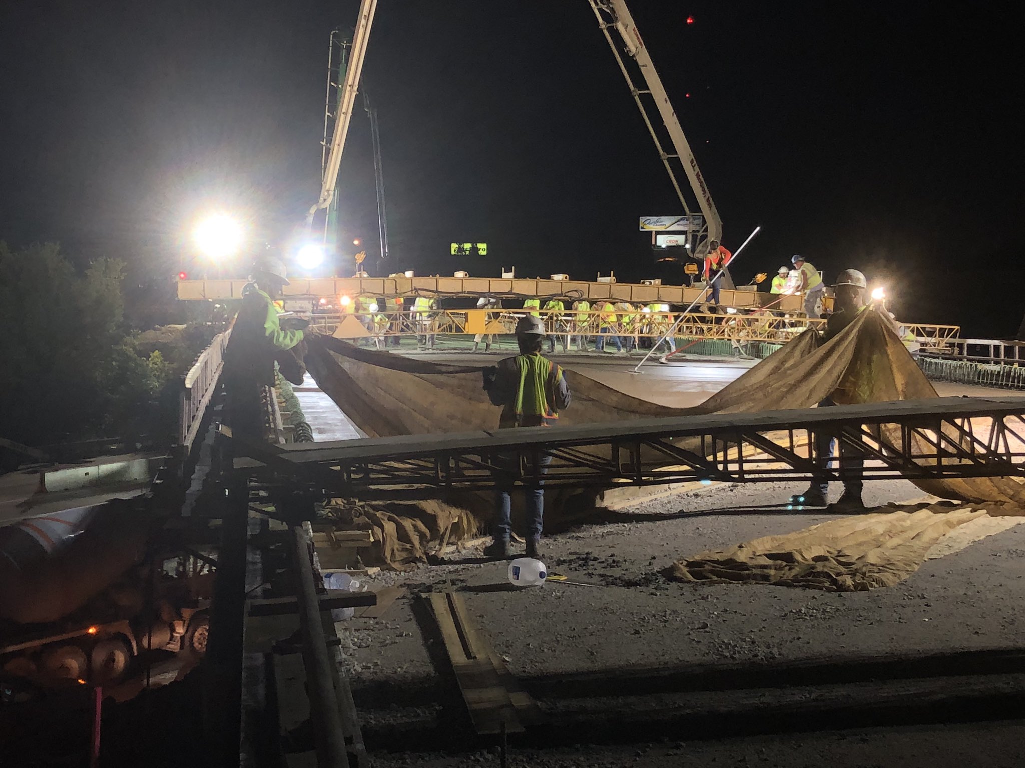 INDOT Northeast on Twitter "4. Wet burlap is laid across the deck to