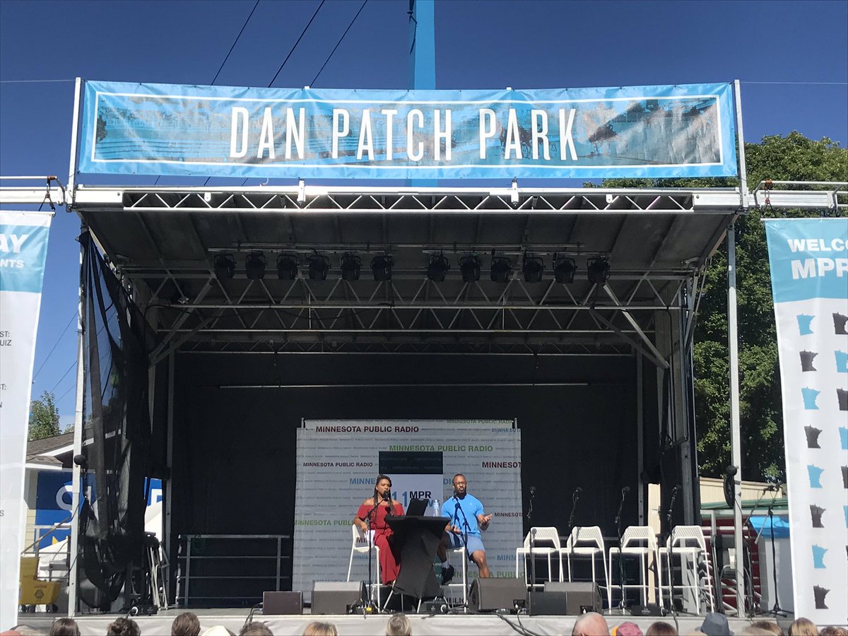 AliLozoff's tweet photo. #mprday conversation with @AngelaDavisMPR & @jejohnson322 @1a off to a great start. Tune in to @MPRnews now or stop by Dan Patch Park if you’re at @mnstatefair ! https://t.co/5Fa3nwe3IW