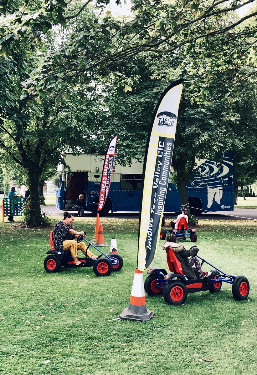 InvolveTees's tweet image. Thanks for having us this morning @BillinghamTC we have such good fun for our final Friday Funday in John Whitehead Park. #youthbus #gokartfun  We love working on our home patch it has made the start of the weekend go with a bang.