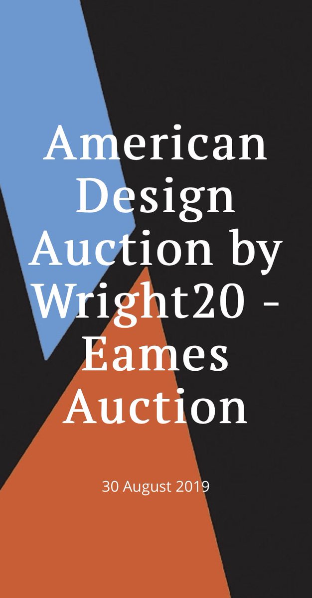 Happy Friday! Our latest blog post is now up on Eames.com! It’s about the American Design Auction by Wright20. You can find paintings, speakers, chairs and more. The closing date for the auction is 12/09/2019 so don’t delay 🙌