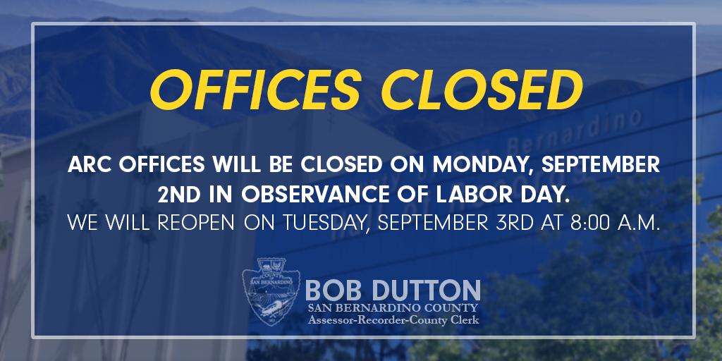 senatordutton's tweet photo. ARC offices will be closed on Monday, September 2nd in observance of Labor Day. https://t.co/HtJHATZfy7