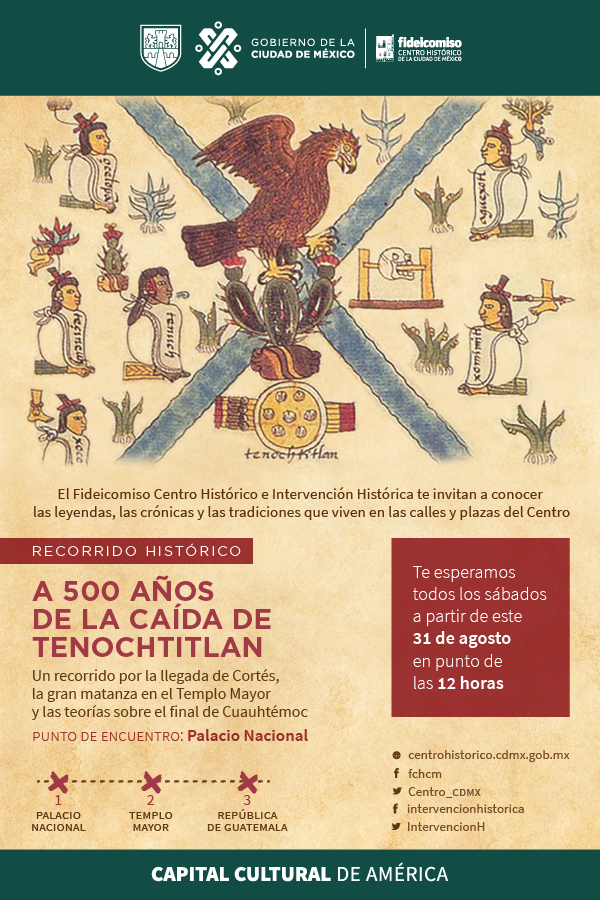 ARENET_org's tweet photo. For this weekend, #ExploreCDMX on a tour in the Centro Histórico on the "500th Anniversary of the Fall of Tenochtitlan." Meet at the Palacio Nacional on 12 noon on Saturday August 31!
Via @IntervencionH and @Centro_CDMX
#toolsforresearchers #AmericasResearchNetwork #ARENET https://t.co/8mKdYBptWW
