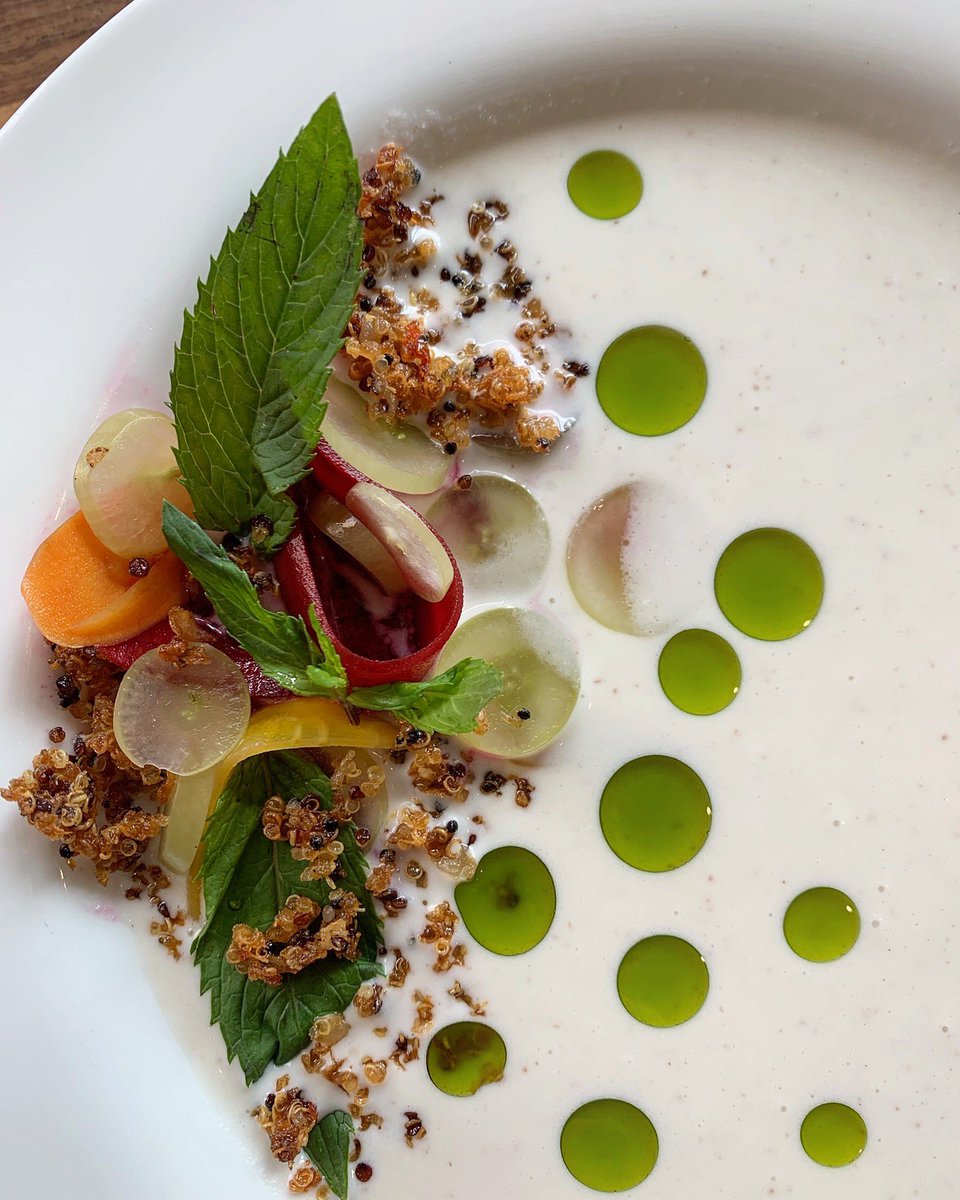VoraWichita's tweet photo. Ajo Blanco: A cold Spanish garlic and almond soup. Gluten free and vegan. Featured this weekend https://t.co/wIHDewsGnj