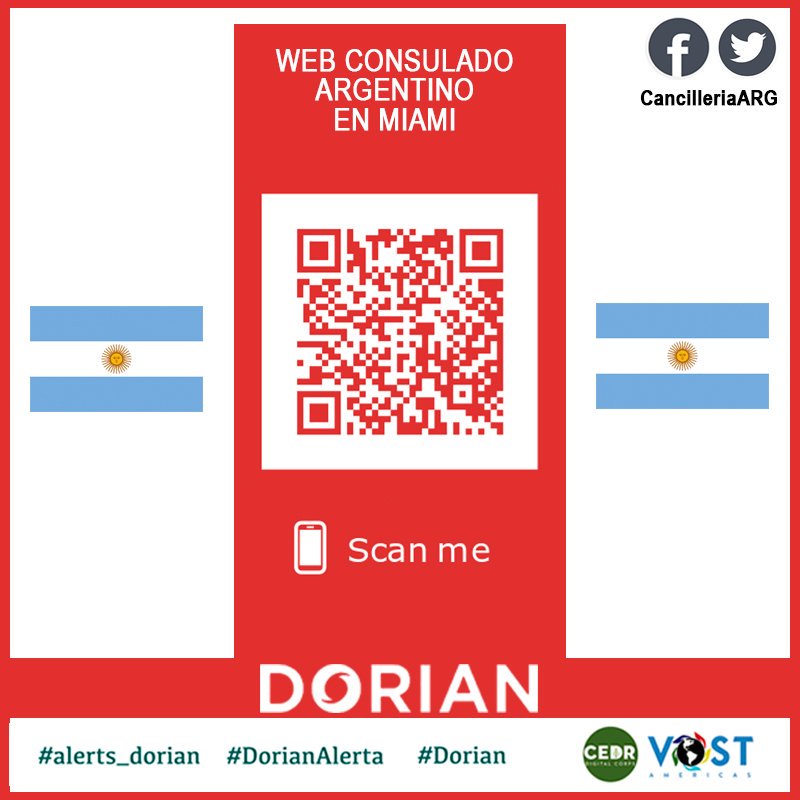 VOSTchile's tweet photo. ¿Estás de visita como turista en #MIAMI ? Mira lo que están recomendando los consulados y cancillerías ante el paso del Huracán #Dorian 
#Argentina #Bolivia #Chile #Colombia 
#alerts_dorian_fl #alerts_dorian #AlertaDorian #Dorian @CEDRdigital @FEMAespanol https://t.co/XuJKBFu20m