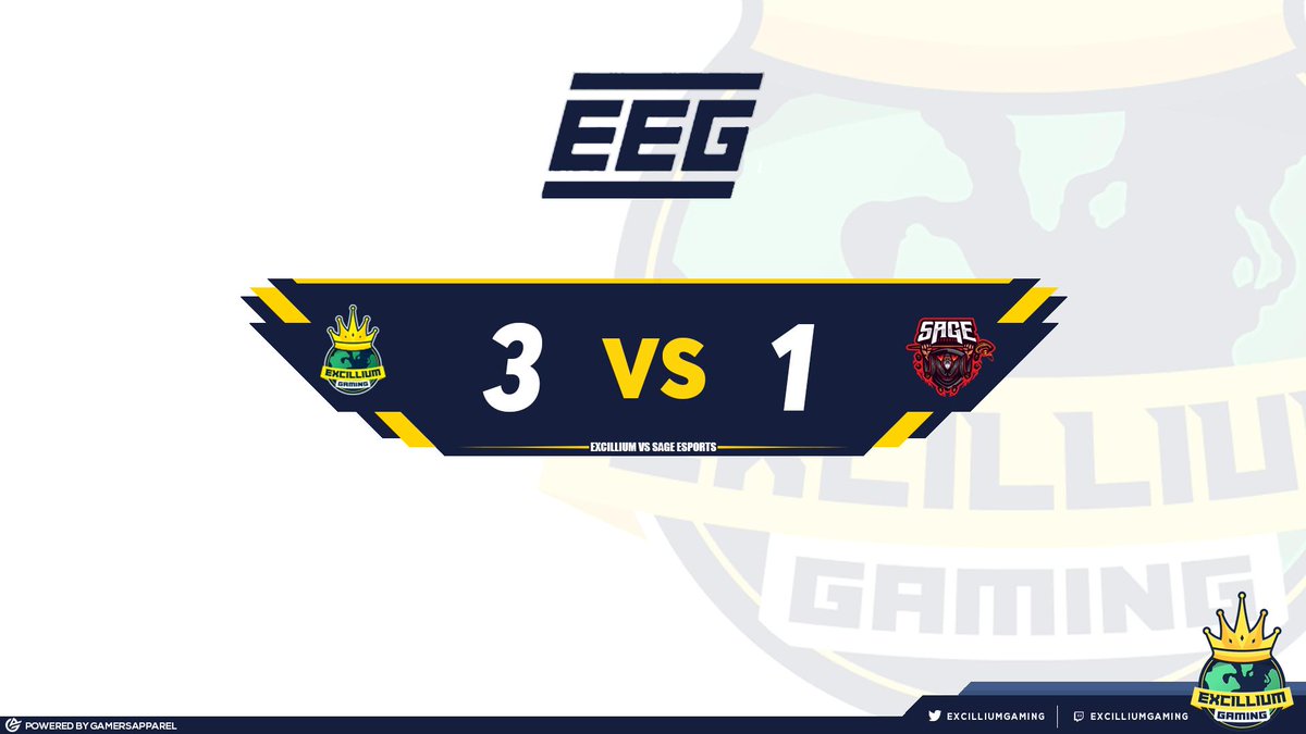 ExcilliumGaming's tweet photo. [#COD]

Tonight we took a 3-1 Victory over @SageTheTeam in the @EEGOnline 2019 Cup! We are now tied 1-1 in Pool M after a early loss to @Efficiency_team earlier this week..

#ExcilliumReign. https://t.co/EkF0S7sgzu