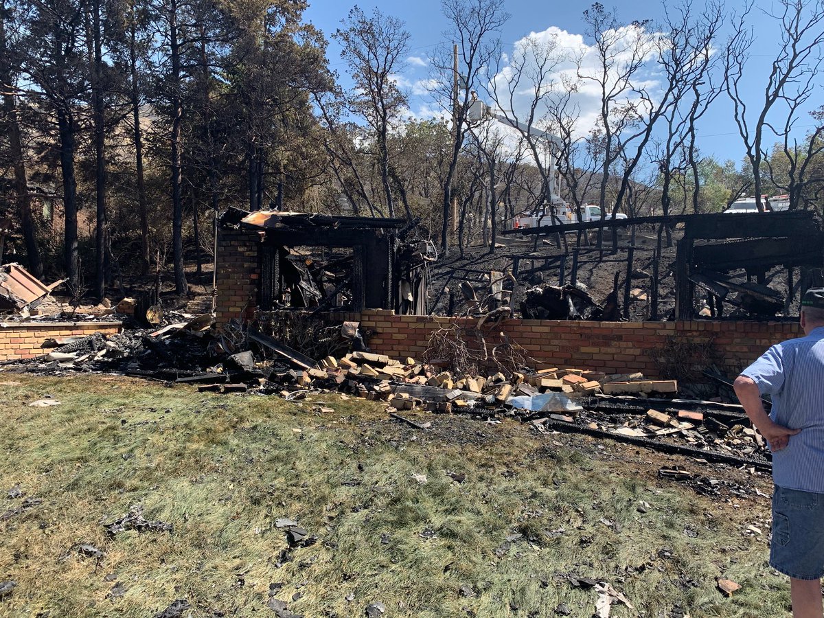 SpencerJCox's tweet photo. It doesn’t matter how many times you see the devastation of fires, it’s always surreal. This home owner lost everything, but had the best attitude I’ve ever seen. He just thanked us and said, “My wife has been bugging me for a remodel, now I’ll finally get it done!” #GunRangeFire https://t.co/UNypXEukrs