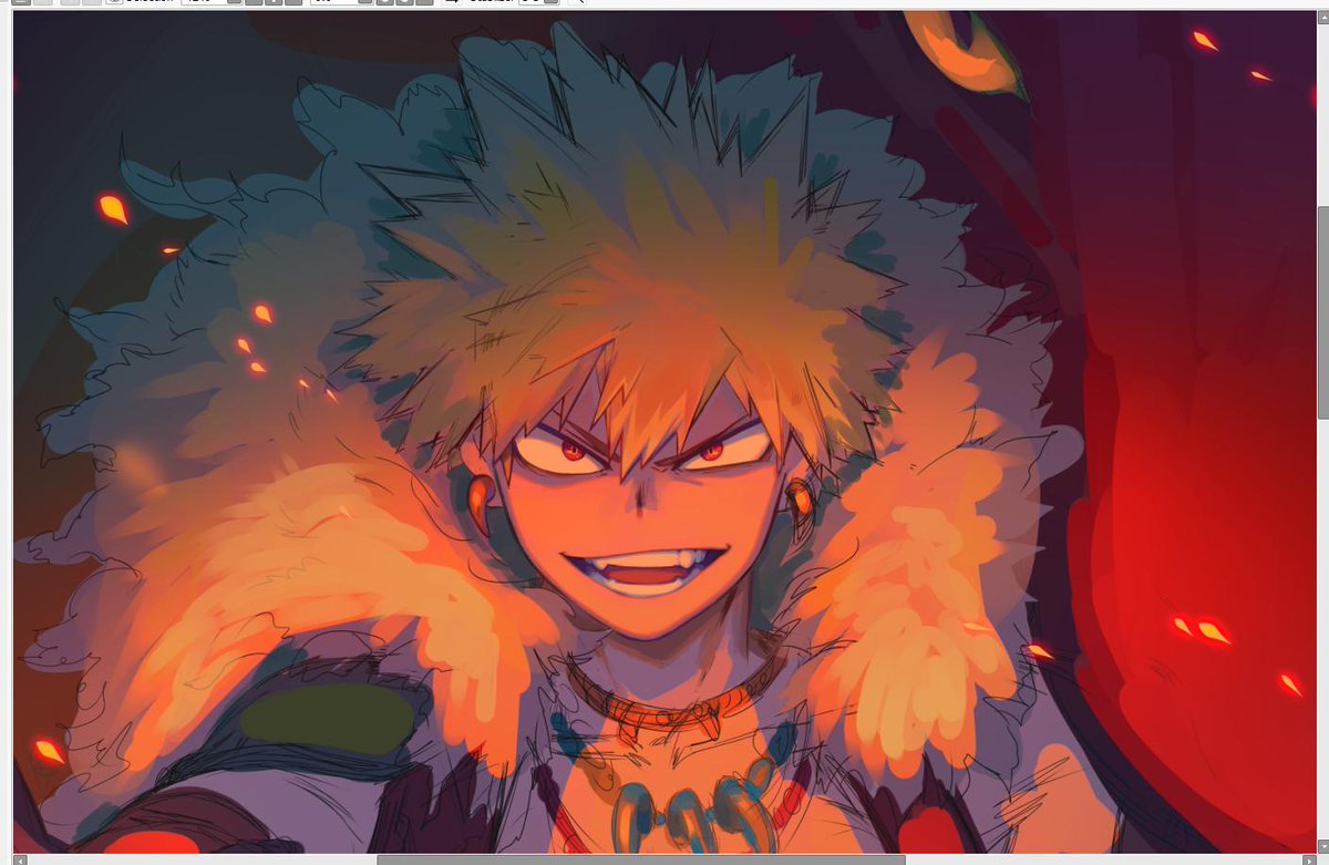 Christening this account with a wip for a new print of fantasy AU Bakugou a...