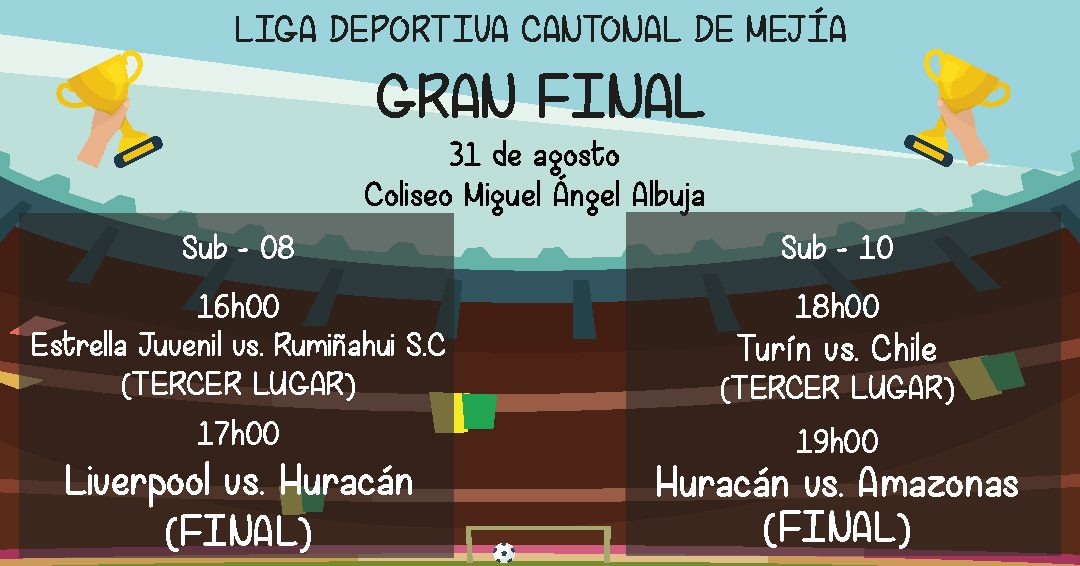 ligadcmejia's tweet image. 🤩FINAL 🤩

Categoría Sub - 08 y Sub -10

¡No te lo pierdas!

⚽️⚽️

#Final #Formativas #LDCM #Fútbol