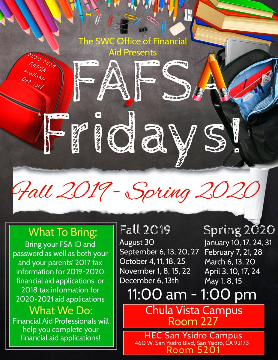 ESLatSWC's tweet photo. FAFSA Fridays are back!!! https://t.co/n58oL2lPn4