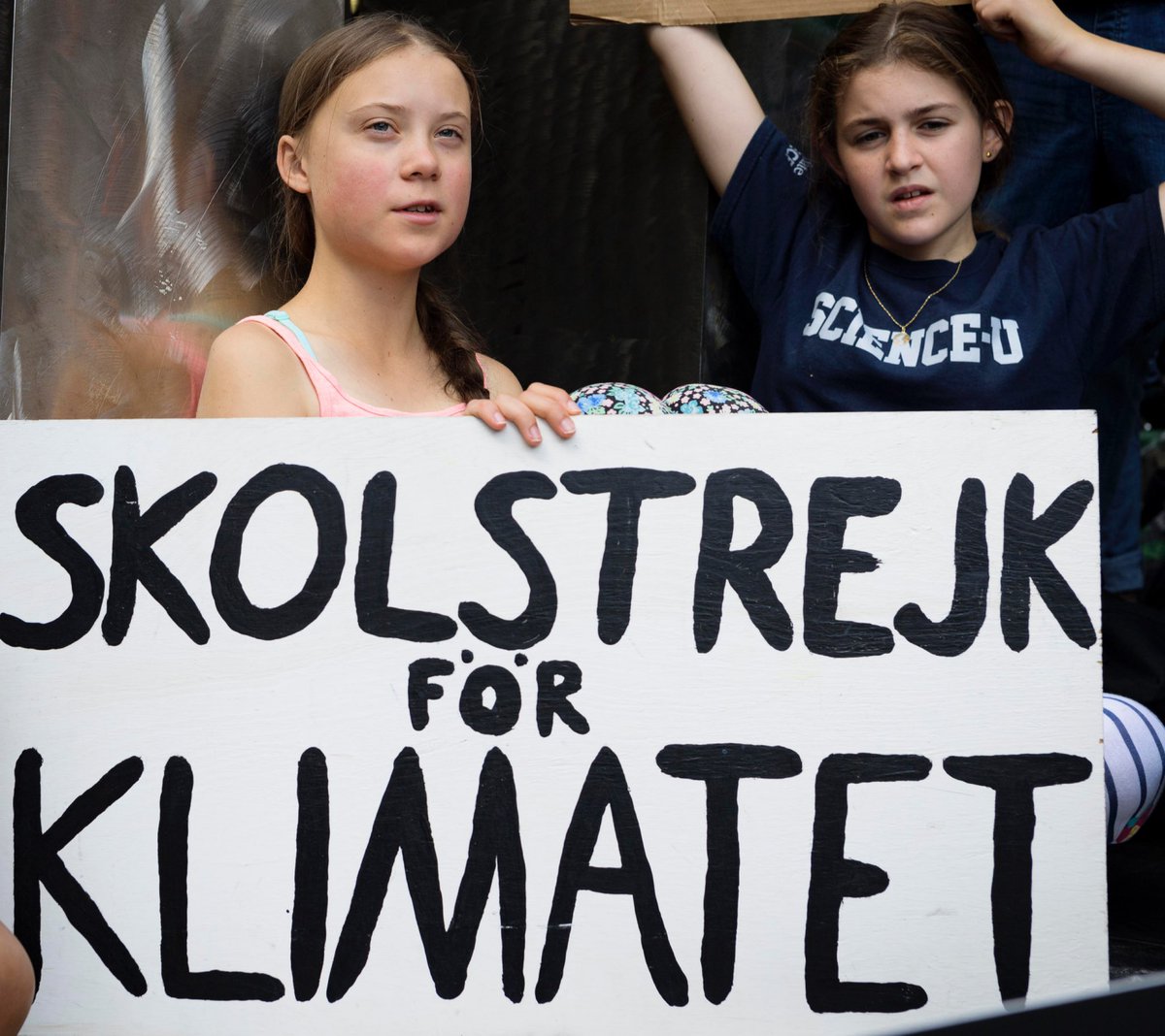 UN's tweet photo. Young people in NYC joined @gretathunberg outside UNHQ on Friday, showing solidarity with students around the 🌎 demanding urgent #ClimateAction. Find out how YOU can help tackle the climate crisis: https://t.co/0t01OVDMvC https://t.co/qlEZjLySqw