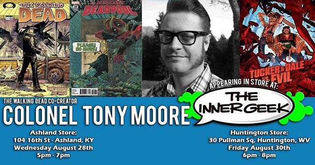 tonymoore's tweet photo. Huntington! Iβll be signing today at The Inner Geek from 6-8pm come on down and get you books signed! Iβve also got lots of prints available! .
.
#hmaf #huntington #huntingtonwv #westvirginia #storesigning #comicbooks #huntingtonmusicandartsfestival #hun⦠https://t.co/EhRwypM5Gx https://t.co/tpKv9KmvmY