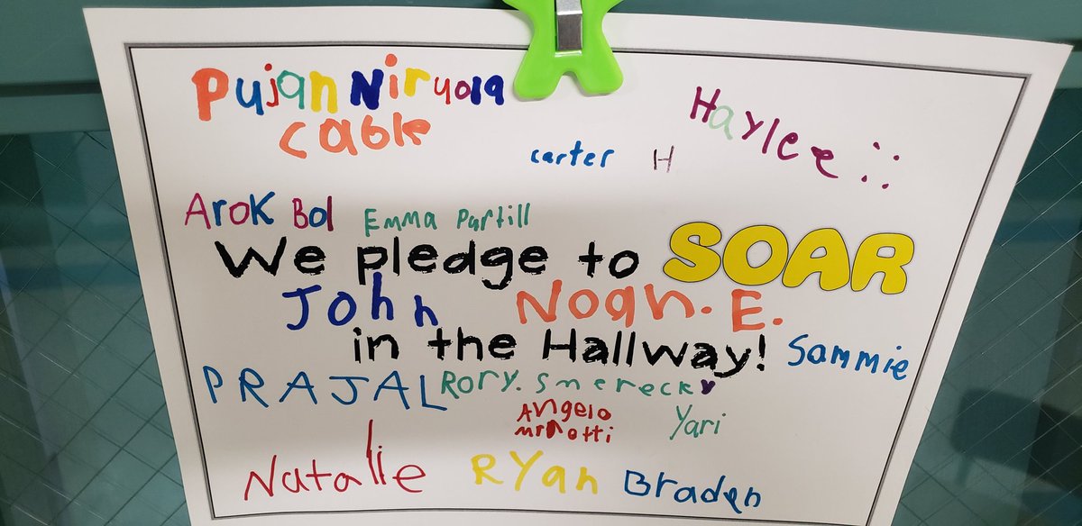 PrincipalMiz's tweet photo. 4 more rooms have taken the pledge to SOAR in the hallway. #MyrtleElementary #PBIS https://t.co/GMHUphSrFx