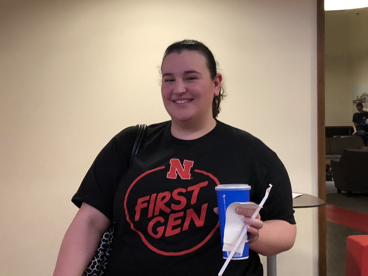 amygoodburn1's tweet image. First sighting of the First Gen Nebraska t-shirt on first gen Friday!  Worn by Carly Mendoza, admin coordinator in first year experience programs! Thanks Carly for all your work with our students. #FirstGenNebraska #UNL