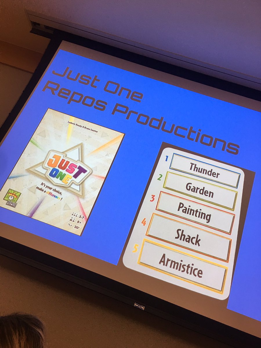 LShellito's tweet image. Just played a fun game of Just One and then shared ideas with #ICMISD team on how we can use this fun game in the classroom with lots of ideas with content. #funandengaging #Learningcanbefun #mymisd