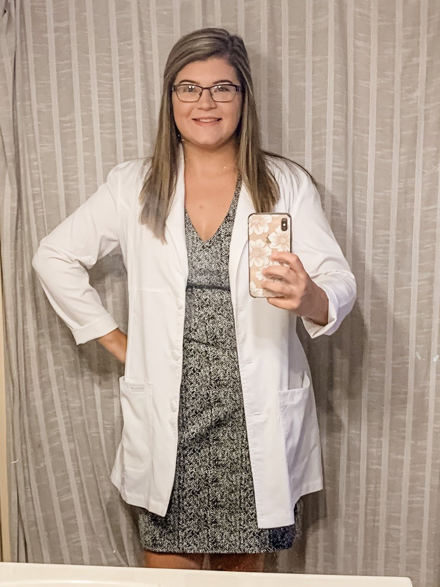nursehilliary's tweet photo. Last first day of clinical..EVER. (and looks like it’s time for a new lab coat since this one is too big 🙌) @MTSU @MedCoutureScrub @TheKatieduke #futurefnp #nurselife #canijustbelikekatiedukealready #lowcarblife #keto https://t.co/pvnnvc2DZb