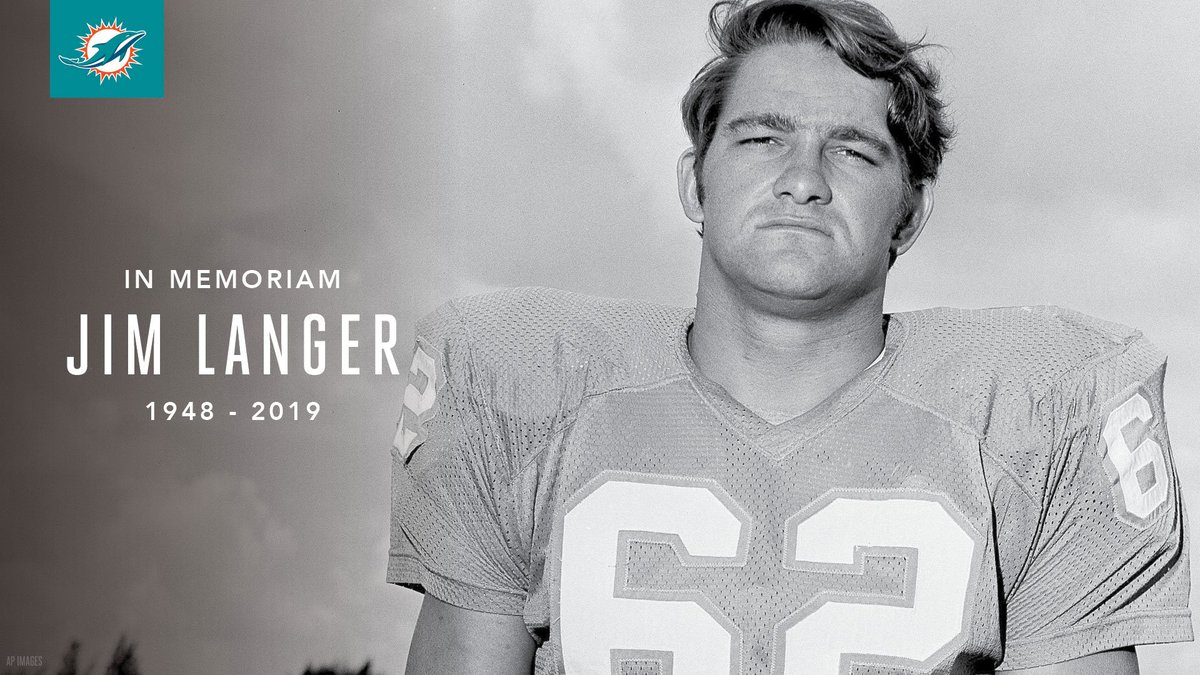 MiamiDolphins's tweet photo. Our thoughts and prayers are with the family and friends of Jim Langer. https://t.co/PLVshPFRok
