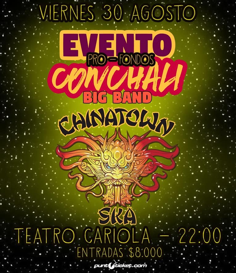 ¿Ya estás preparado para bailar toda la noche?🥳🎊 Chinatown Ska, Negros de Harvar, Newen Afrobeat, Rim bam bum y mucho más hoy en el Teatro Cariola. ¡Puertas abiertas desde las 21:00 hrs! 🔥¡No te lo puedes perder!🔥