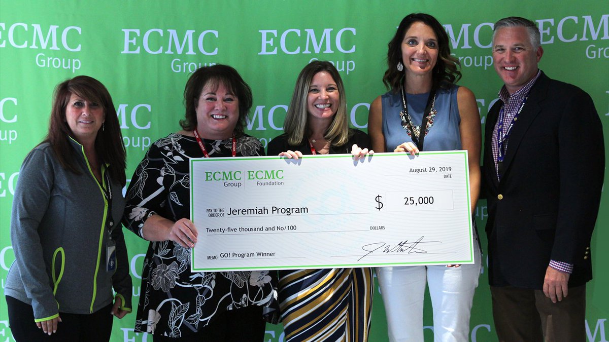 JeremiahProgram's tweet photo. Thank you to @ecmcgroup for the Go! Program grant to support the improvement of educational outcomes for #JeremiahProgram residents. https://t.co/Wh3Z2wcUdd