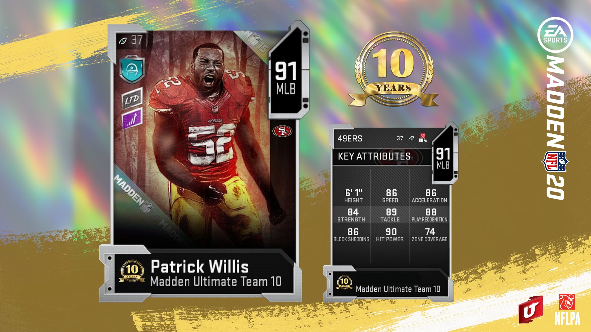 Totw Promo Info Vets 10 Year Player Stats Pics Solo Sets In Op 10 Players Info Before 4 Pm Est Today Pat Willis Mut Discussion Madden Madden Nfl 19 Forums Muthead