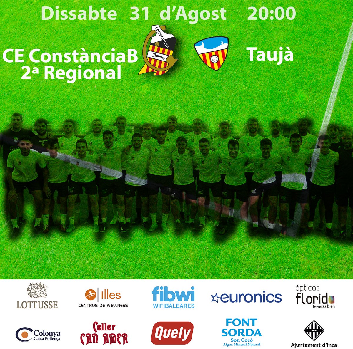 CEConstancia's tweet photo. 🔛🔛 Primer partit de lliga del filial a Inca 

💪 Després de començar la lliga amb victòria. Volem que els 3 punts es quedin a casa 

#FEMConstància https://t.co/bMnunGChUa