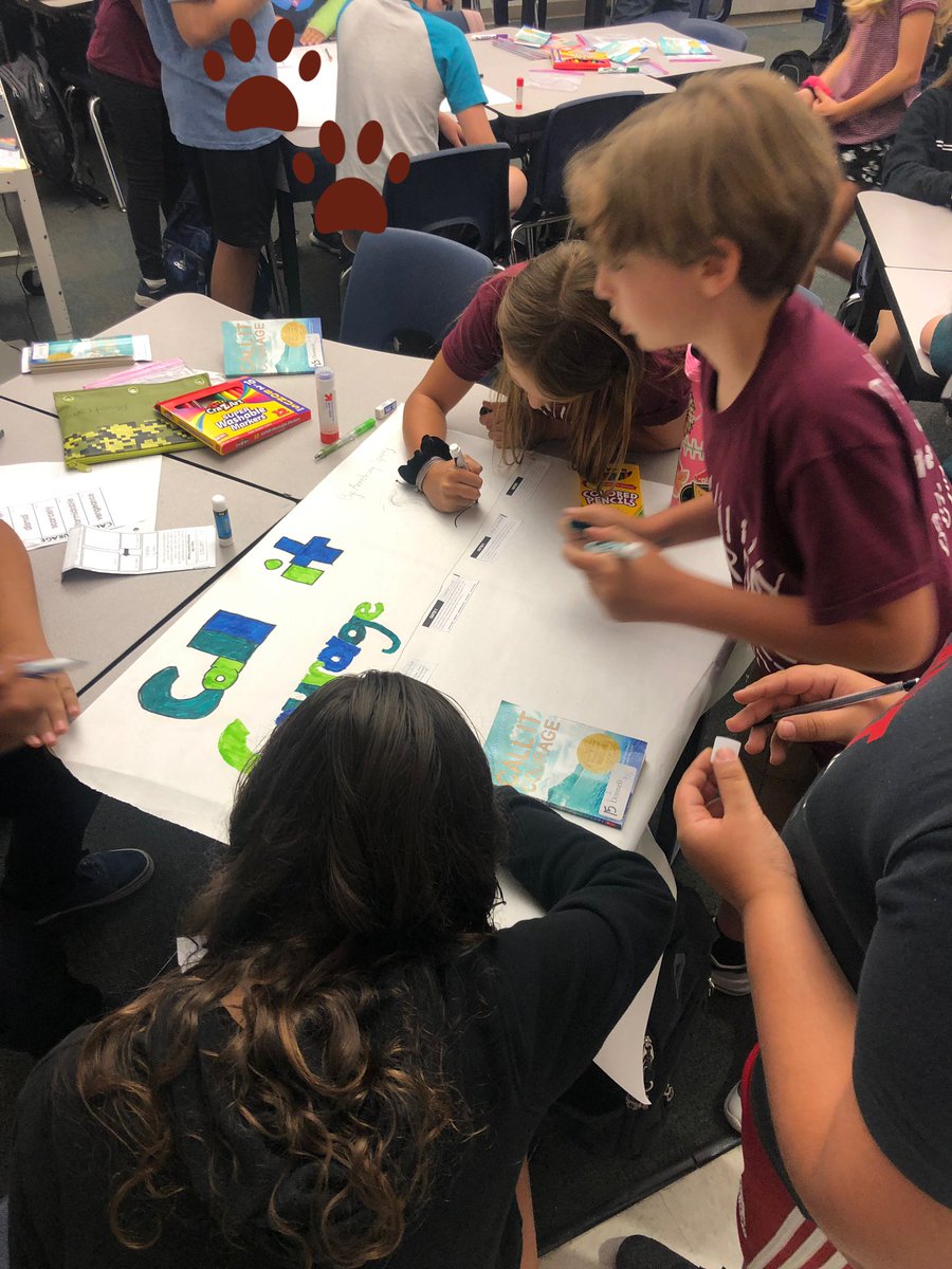 DyAnn_Donnell's tweet photo. Book Club Friday Poster Making #buljanpride #rcsdchampions https://t.co/TX6Xj8a4kV