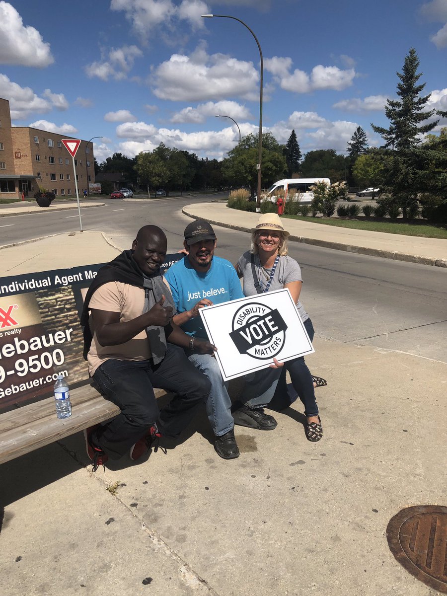 eowwpg's tweet photo. Out here reminding people to vote on September 10th! 🙌🙌#DisabilityMattersVote #EqualOpportunitiesWest https://t.co/QCdlhE5yqa