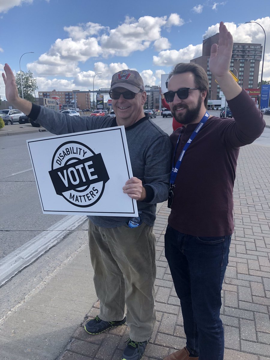 eowwpg's tweet photo. Out here reminding people to vote on September 10th! 🙌🙌#DisabilityMattersVote #EqualOpportunitiesWest https://t.co/QCdlhE5yqa