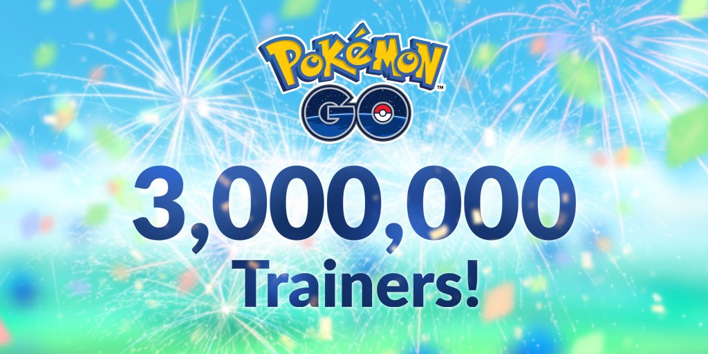 PokemonGoApp's tweet photo. Thank you for helping us reach three million followers on Twitter, Trainers. What an amazing community! https://t.co/JJUVher2OI