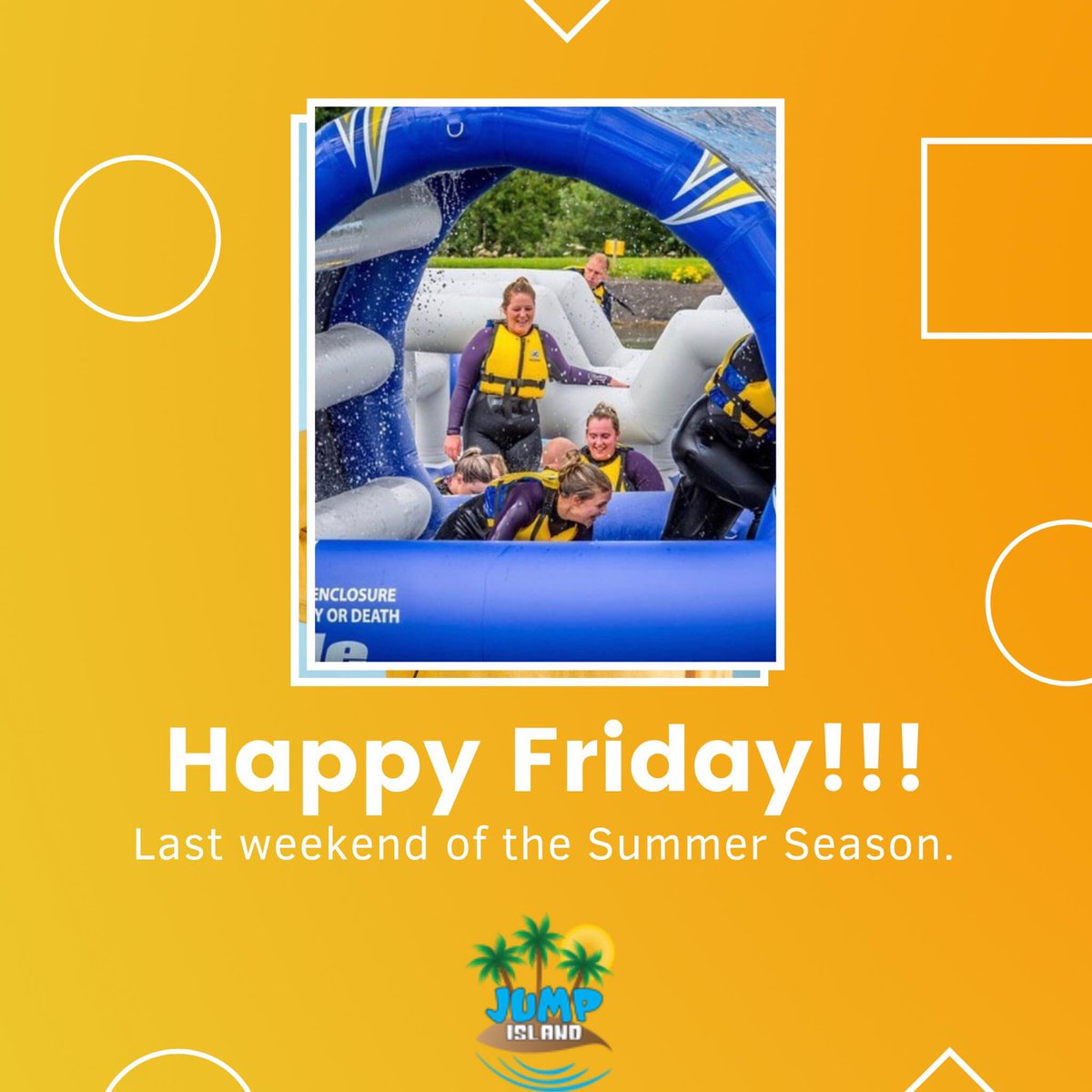 Happy Friday! Come celebrate our last weekend of the Summer 2019 Season! 😃 Last day is Monday, September 2nd, 2019. 

#LaborDayWeekend #JumpIsland #Michigan #EndofSummer jumpislandmi.com