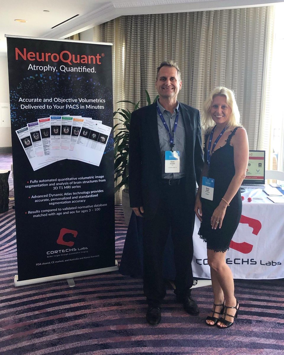 RadNet_Imaging's tweet image. RadNet Neuroradiologist, Dr. Suzie Bash who is on the Advisory Board at @CorTechs_Labs met with the CEO, Chris Airriess at the @GEHealthcare Neuro Summit to discuss NeuroQuant &amp;amp; the future of AI for Neuroimaging! @suzie_bash 

#SIGNAMasters #RadNet #NeuroQuant #GEHealthcare