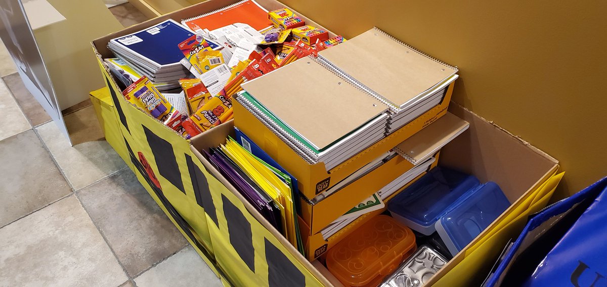 Stephilope's tweet photo. We won the back to school drive! Team Lopez Magik Money with 778 items for the kids! Thank you to my most amazing team. I am grateful to work with you all.  @PuebloHotChilis @loo_lewis @anthonyetuggle #TuggleNation #Puebloproud #hustlewithheart https://t.co/r6SyH2skhy