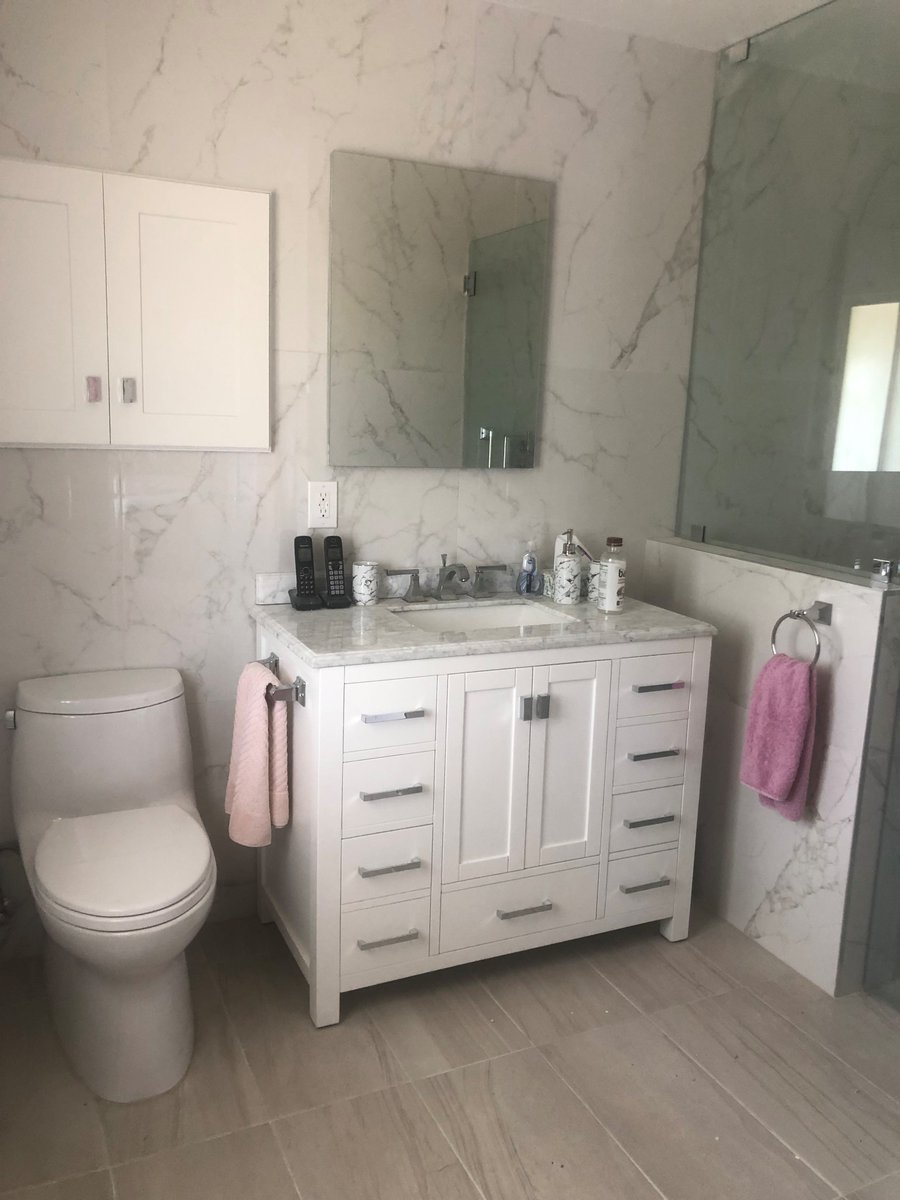 RemodelingA's tweet photo. Do you remember the before #bathroom pictures we posted in June? Can you believe these are the final results? Give us your feedback! https://t.co/EuIWKGSRCb
