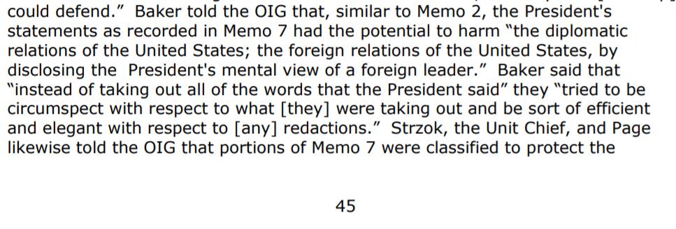 Again, on Baker & Page's recommendation they classified State Dept. equities as classified information without allowing State to make that decision. Overruling Comey's authority as the OCA for FBI who decided it was unclassified.