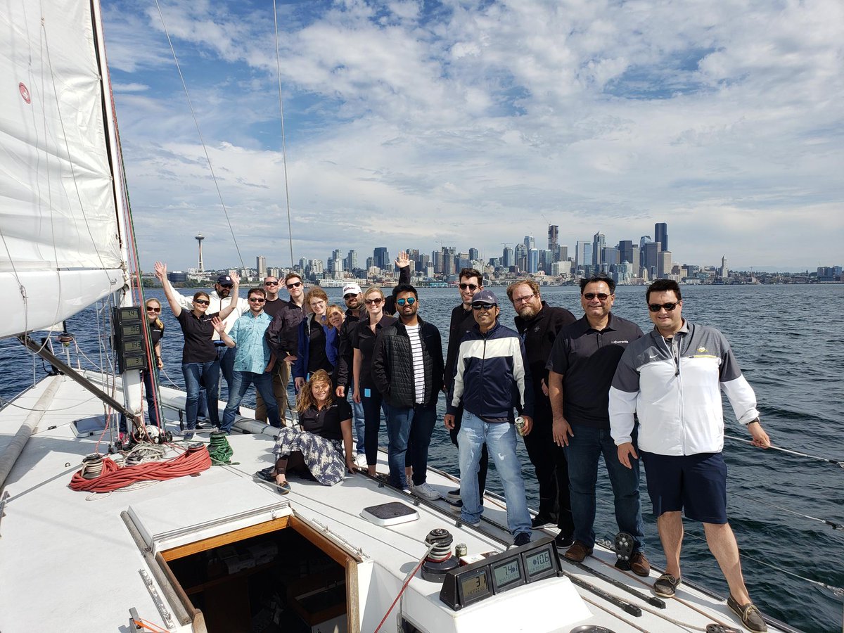 ioCurrents' crew making waves and setting sail onboard S/V Neptune's Car on the blue waters of Puget Sound #ioCurrents #MarineInsight #MaritimeInnovation