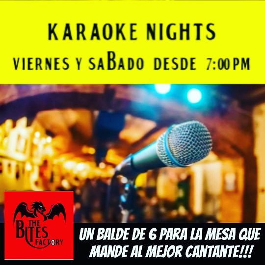 TheBitesFactory's tweet photo. Hoy tenemos nuestros Karaoke Nights y la mesa que mande al mejor cantante y lo apoye más le mandamos un baldecito!!!
Ven a pasartela bien con nosotros!!! 🍻🍻🎙😃😄 https://t.co/EL4P1WT9fu