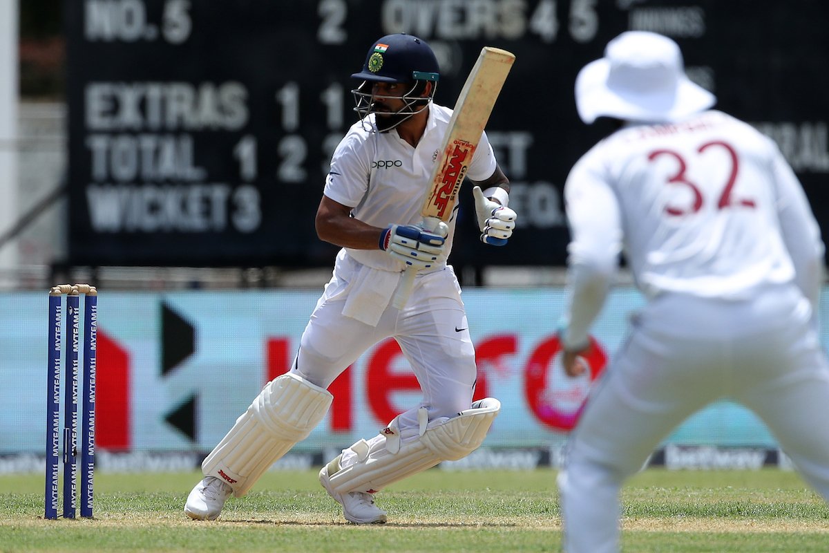 BCCI's tweet photo. Half century for the Indian Captain. Looking calm and composed at the moment 👍👍 #TeamIndia #WIvIND https://t.co/2sXl9YPZN9
