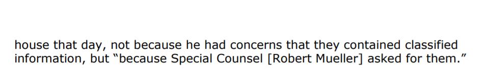 Interesting, Comey says that he gave his memos to the FBI, not because of the classification issue. But that it was planned because Mueller had asked Comey for these memos. Memos that contained exculpatory evidence to help Trump!