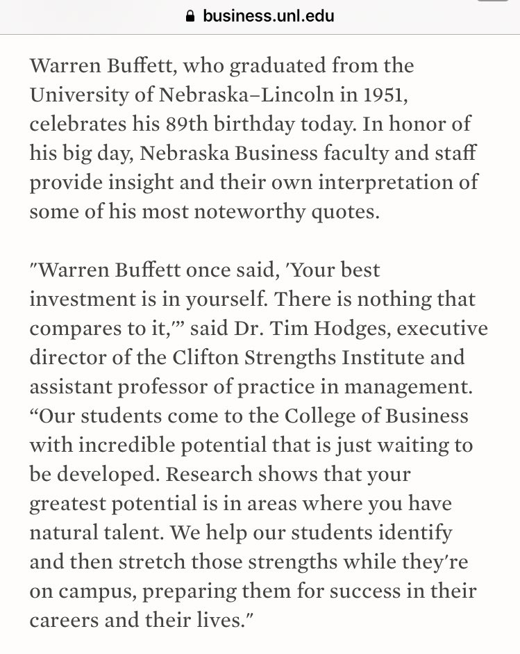 Happy Birthday to Warren Buffett!   