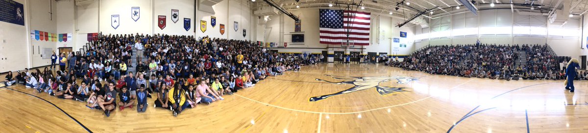 Our students and staff celebrated the end of a great week with our first all school spirit assembly. #HereAtGemini