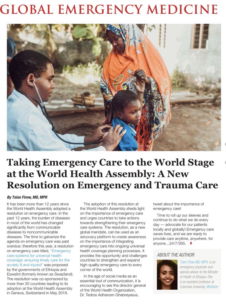 Checkout the new Global EM piece in SAEM Pulse! Read here: issuu.com/saemonline/doc…                EM & trauma care being recognized as globally crucial, great to see (& about time)! @SAEMonline @globalfoamed @DrTsion @GEMAsocial @ACEP_IEM @afemafrica @IFEM2 @WHO