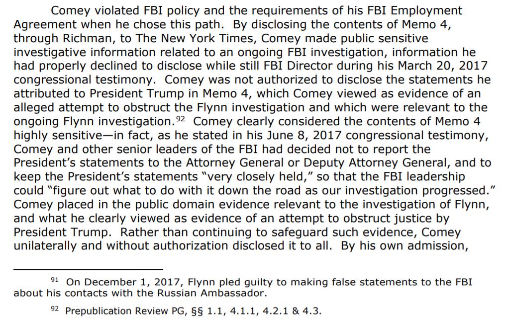 Comey's leak through Richman provided sensitive information on the Flynn case, evidence that might alert suspects that there was an FBI investigation into Flynn & obstruction by Trump.How is warning Trump & Flynn a bad thing for Trump?