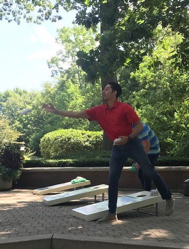 BarnesDennig's tweet photo. This week our Indianapolis Office held a cornhole tournament and got to enjoy the nice weather outside the office. Congrats to our winners! #FeelGoodFriday https://t.co/J10DBssExA