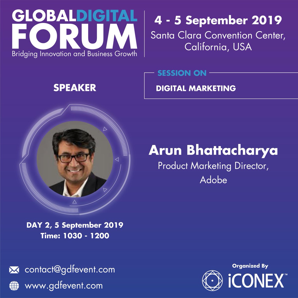 GDFEvent's tweet photo. #GDF2019 Speaker- Arun Bhattacharya, Product Marketing Director, @AdobeJapan
#DAY2 #TIME 10:30-12:00
Find more details at https://t.co/gAamMvTipD
#Global #Digital #Forum https://t.co/RhuFPSkgRI